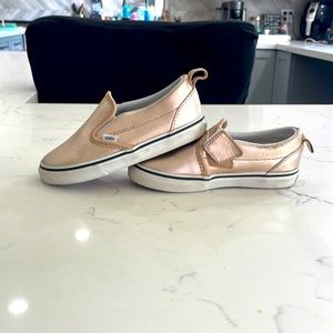 Vans rose gold shoes size 9.5 toddler